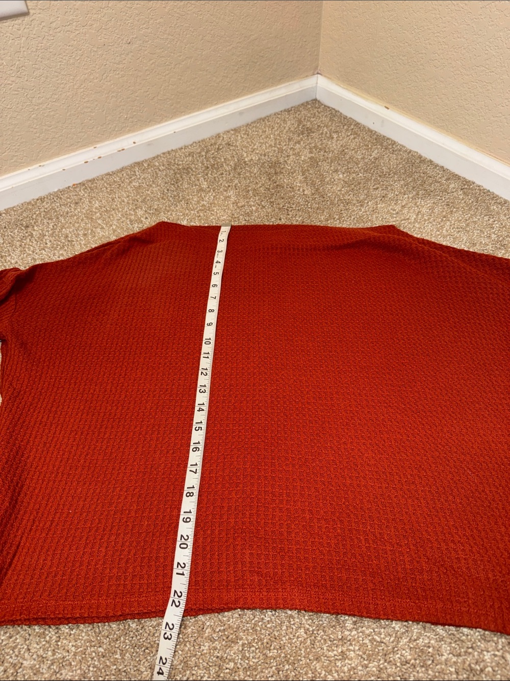 LOFT Women's Rust Red Knit Sweater waffle knit Classic Long Sleeve SZ XL - Picture 3 of 8